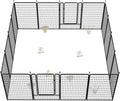 FXW Garden Fence Outdoor for The Yard – 50in(H) x 41.7ft(L) Heavy Duty Metal Animal Barrier for Dog and Rabbit, Decorative Dog Fence, 16 Panels, Black