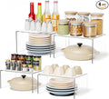 Acrylic Cabinet Shelf Riser Set of 4, Heavy-Duty Kitchen Organizers with Non-Slip Pads, Clear Countertop Spice Shelves for Pantry Storage & Cabinet Decor