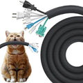 Dog and Cat Cord Protector 10ft - 1.2inch, Flexible Cable Sleeve for Easy Cord Management, Protects Cables from Pets Chewing, Ideal for USB, Power, Audio and Video Cords - Black