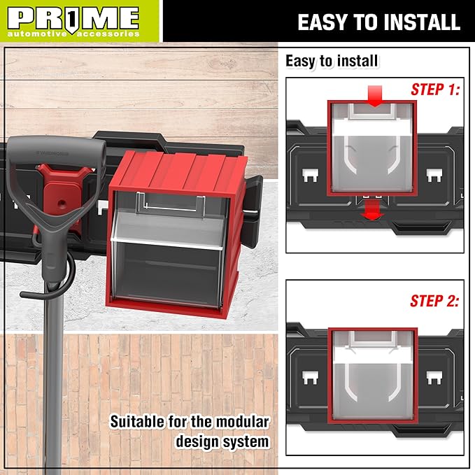 PR1ME 1 Pack Wall Mounted Storage Bins, Garage Hanging Storage Organizer Bins for Screws, Nuts, Bolts, Nails, and Small Hardware Parts