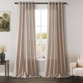 Oatmeal Flax Linen Curtains 90 Inches Long for Bedroom 2 Panels Back Tab Loop Pocket Privacy Neutral Semi Sheer Curtains Country Rustic Farmhouse Light Filtering Drapes for Dining Room 40x90 Inch