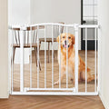 Great Gates Pet Gate - Durable Steel Gate for Stairs - Self-Closing Door & 2-Step Child Proof Lock - Wall-Friendly Dog Gates for Doorways (Fits Most) - 29.8"- 36.4", 28” Tall