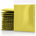 GGR Supplies Metallic Bubble Padded Envelope Mailers, 7.5 X 11 Inches, Waterproof Ultra Resistant Ideal For Packing, Shipping, and Storing. Pack of 25 (Gold)