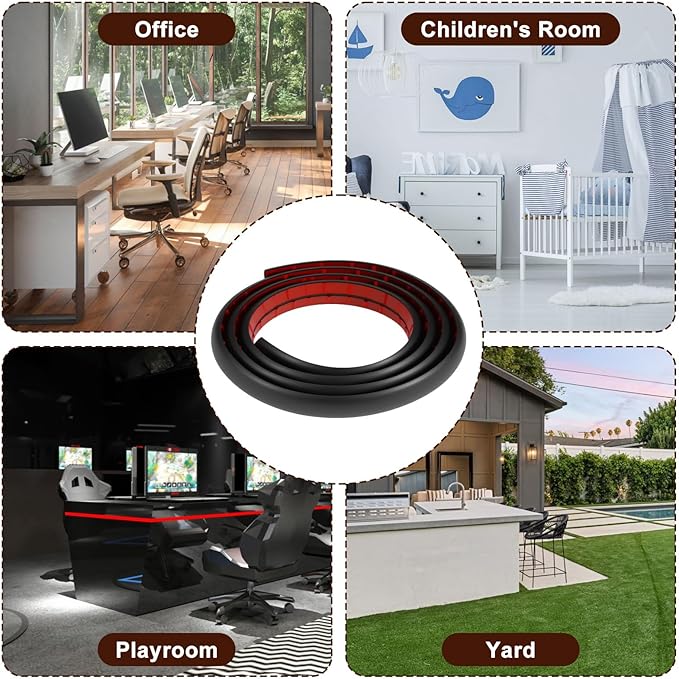 16.4 FT Floor Cord Cover, Self Adhesive Cord Hider, Hide Electric Wire on Carpet, Power Cable Protector, Cord-Runner Protective 0.47" (W) x 0.29" (H), Black
