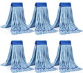 Matthew Cleaning Microfiber Tube Mop(Meduim,Blue,6Pack) Heavy Duty Mop Head Replacement,Excellent Absorbency,Premium launderability,Reusable,Loop end for Home,Commercial&Industrial Use