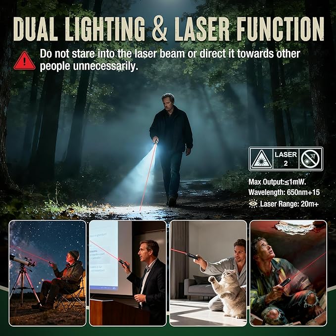 Mossy Oak Rechargeable Flat Flashlight, 1200LM Pocket Work Light with Red Light Beam, Magnetic Base & Clip, Slim 5-Mode LED Flashlight for EDC, Outdoor & Home Use - Idea Christmas Gift for Men