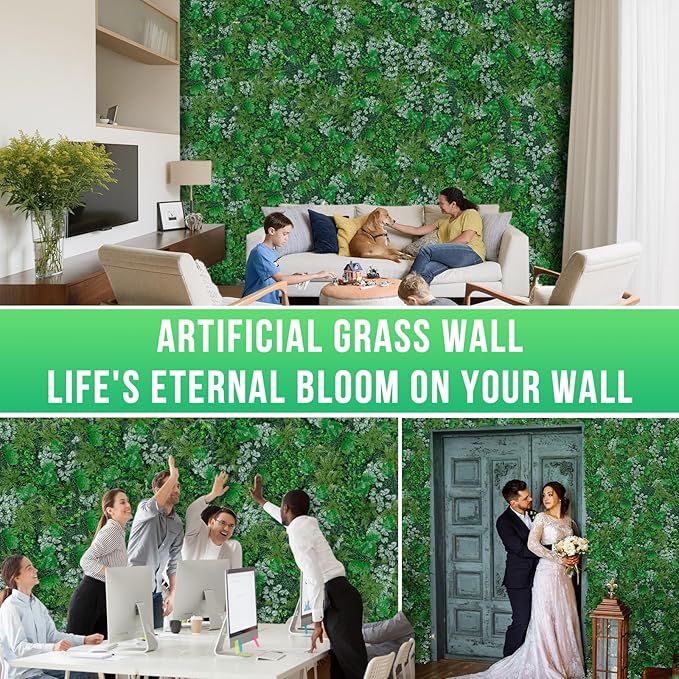 Artificial Boxwood Panels, Grass Wall Panels 8 Pack 20"x20",Privacy Hedge Fence Screen with UV Protection,Fake Greenery Backdrop for Indoor Wedding Decoration and Outdoor Garden Backyard