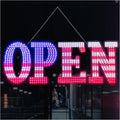 Open Signs for Business,30x10 inch USA Flag Open Sign Led for Window Wall Door w/Remote Control Bar Cafe Salon Barber Resturant Retail Store