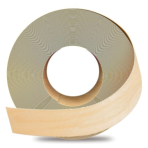 GSCIT Club Birch Edge Banding, 1 1/2 inch x 50ft roll of Veneer Edge Banding Preglued Flexible, Real Wood Tape Banding