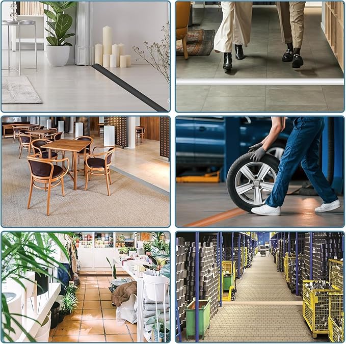 Floor Cord Covers for Wires 20FT Cable Hider Wire Cover Self Adhesive Cord Hider Floor for Offices, Homes, Workshops, Warehouses Cable Cavity 0.39" W x 0.27" H