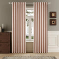 DUALIFE Faux Linen Blackout Baby Pink Curtains 80 Inch Long,Farmhouse Back Tab Rod Pocket Curtains Room Darkening Thermal Insulated Drapes for Bedroom Living Room,W50 x L80,2 Panels