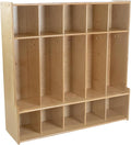 5-Section Coat Locker with Bench & Cubby Storage for Kids – Birch Plywood Perfect for Daycare, Preschool, and Kindergarten
