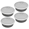 Desk Grommet 2" (50 mm), Desk Cord Hole Cover, Cable Grommet ABS Plastic, Desk Hole Grommet for Office and Home Table Cable, Detachable Adjustable Cable Cord Organizer (Silvery4 Pcs)