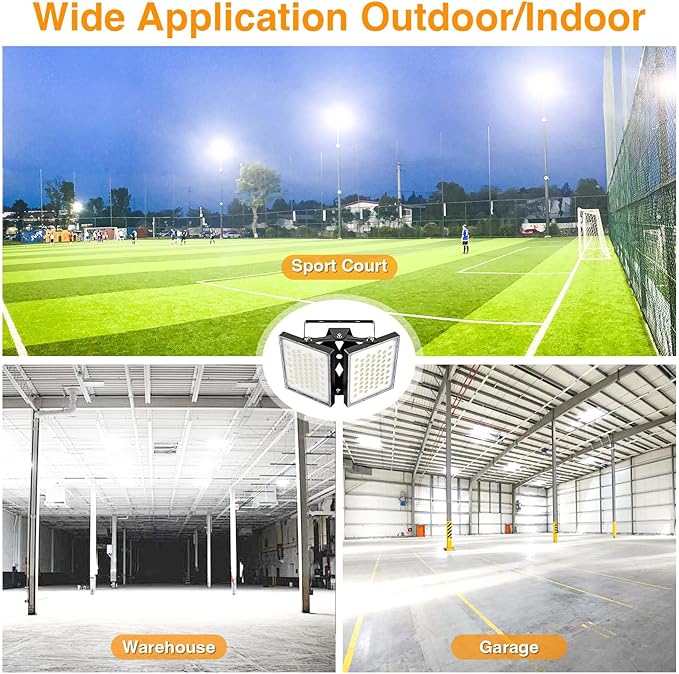 2025 Elite New Upgraded LED Flood Light Outdoor 200W 30000lm Stadium Flood Lights, 5000K Daylight White, IP66 Waterproof Adjustable Floodlight for Street, Parking Lot