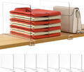 HBlife 7 Pack Clear Shelf Dividers, Vertical Purse Organizer for Closet Perfect for Sweater, Shirts, Handbags in Bedroom and Kitchen, Adjustable Acrylic Bookshelf for Organization