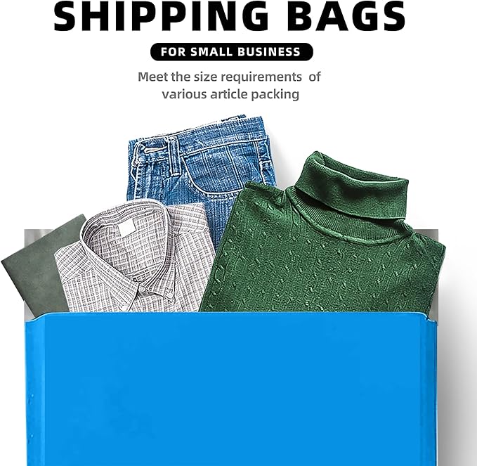 POLYSELLS 200 pcs 9x12 Inches Blue Poly Mailers Shipping Envelopes, Strong Adhesive Sealing, Waterproof, and Tear-resistant Postal Mailing Bags for Small Business, Clothes, Non-Fragile Items