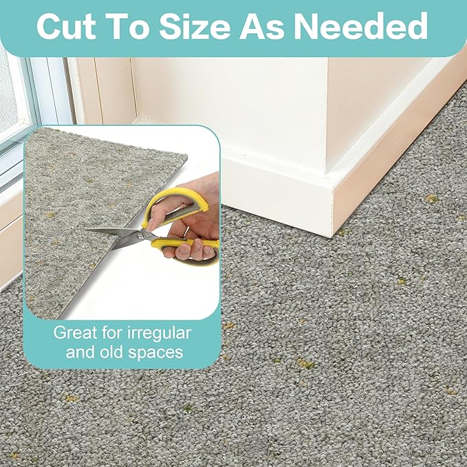 jxgzyy Soft Carpet Tiles 20×20 Inch, 0.38'' Padded Carpet Squares, Non-Adhesive Carpet Flooring with Textured Silicone Back, Easy DIY Soft NylonTiles for Home Gym, 12 Pcs/32.3 Sqft