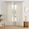 RAIN CITY Pinch Pleated French Door Curtains 78 Inch Length 2 Panels,Linen Blend Privacy Light Filtering Farmhouse Drapes for Bedroom 50 Inch Wide
