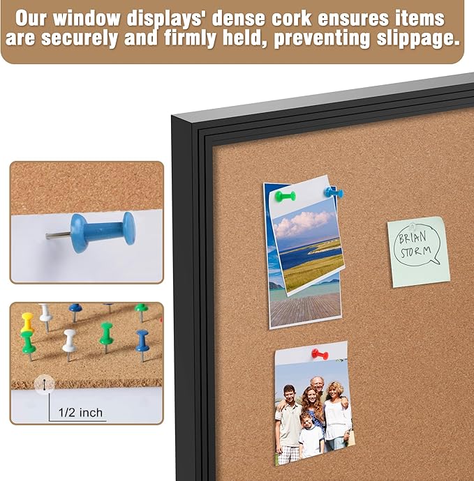 Mifuro 70"x34" Enclosed Bulletin Board, Outdoor Lockable Weather-Resistant Aluminum Cork Noticeboard for School & Office, Black Frame w/Cork