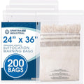 Spartan Industrial - 24" X 36" (200 Count) Self Seal Clear Poly Bags with Suffocation Warning for Packaging, Shipping - Permanent Adhesive