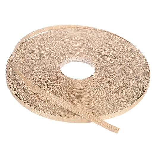 PATIKIL Red Oak Edge Banding, 1/2 Inch x 250 ft Wood Veneer Tape Pre-glued Flexible Plywood Edge Banding with Hot Melt Adhesive for Furniture Restoration