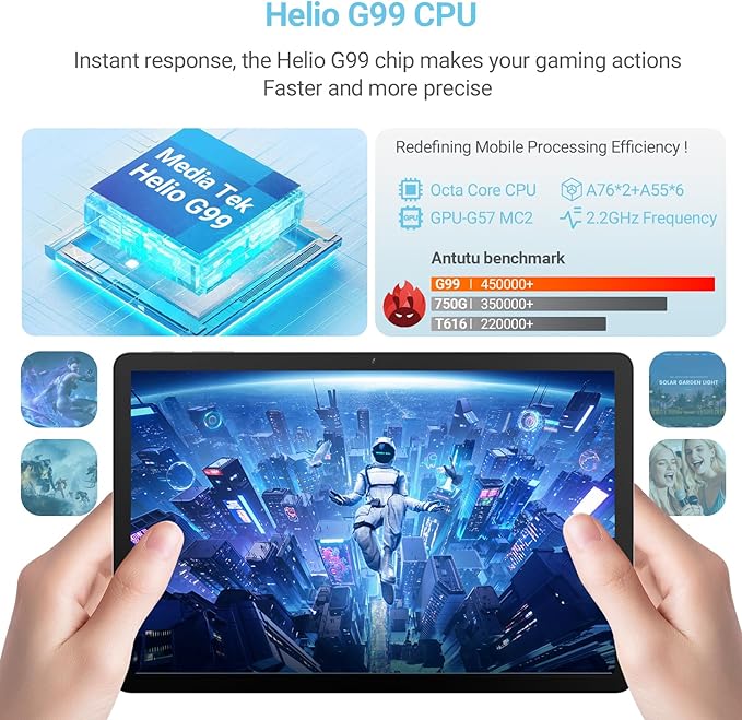 DigiLand Tab M11 PRO 11" Gaming Tablet – Android 14 OS,MediaTek Helio G99 Octa-Core,16GB RAM+256GB Storage,FHD Display,10-Hr Battery,8MP+13MP,Wi-Fi 6,Widevine L1,Stand Case,Google Tablets 2025