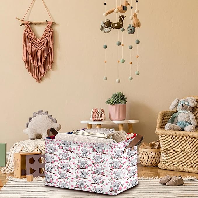 Prehistoric Friends Storage Basket Large 17x11.5x10.5 Inche- Collapsible Fabric Organizer Bin with Handles for Boys Room, Dinosaur Decor, Playroom - Decorative Hamper with Fossil Pattern - Single Pack