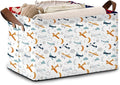 Aviation Themed Storage Basket Large 17x11.5x10.5 Inche-Collapsible Fabric Organizer Bin with Handles for Boys Room, Travel Decor, Toys-Decorative Hamper with Colorful Airplane Silhouettes-Single Pack