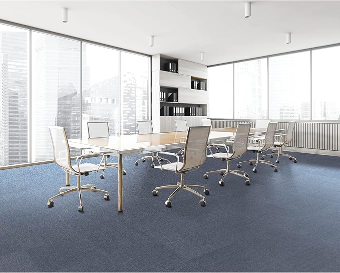 Mohawk Basics 24" x 24" Berber (Loop pile), 0.07" Pile Height, Carpet Tile, PET Fiber, Ocean Tide Color, (24 Tiles), (96 sqft/carton)