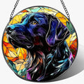 8″ Stained Glass Window Hanging Ornament, Black Labrador Retriever Stained Glass Suncatcher Ornament, Sun-Catcher Window Decor | Gifts for Dog Lovers, Dog Lover Gift, Pet Lover Gift