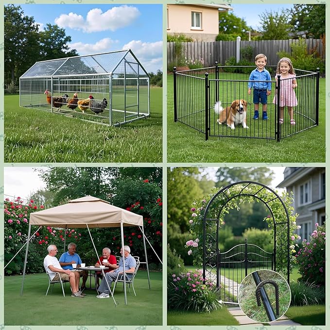 VVOKGO Trampoline Stakes 12 Inches Anchors High Wind Heavy Duty, 12-Pack U Shaped Tie Down Anchor Kit for Ground, Camping Tent, Soccer Net, Swing Set, Black