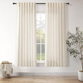 Nanspring Natural Linen Curtains 63 Inch Length for Living Room Country Light Filtering Semi Sheer Curtains Farmhouse Decor Curtain for Bedroom Dinner Room Back Tab and Rod Pocket 52x63, 2 Panels
