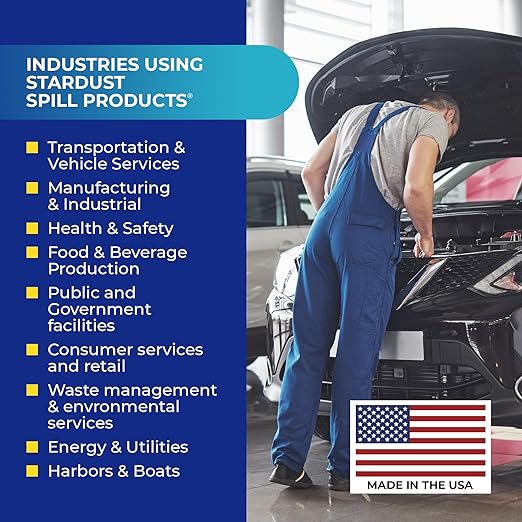 Stardust Spill Products Universal Spill Kit – OSHA Compliant Solution for Vehicles, Industrial, & Restaurant Use, Emergency Response Chemical, Water, & Bodily Fluid Cleanup, 6-Pack