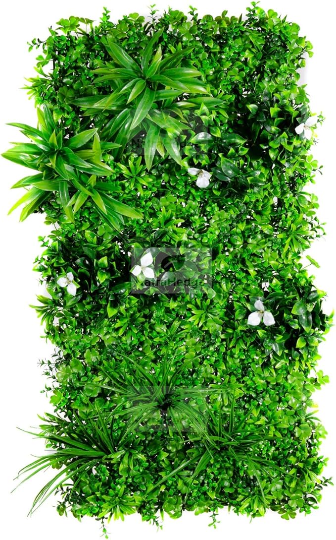 NatraHedge Artificial Maui Living Wall Vertical Garden for Outdoor Hedge Installments or Indoor Decor (5 Pack) 28 SQF