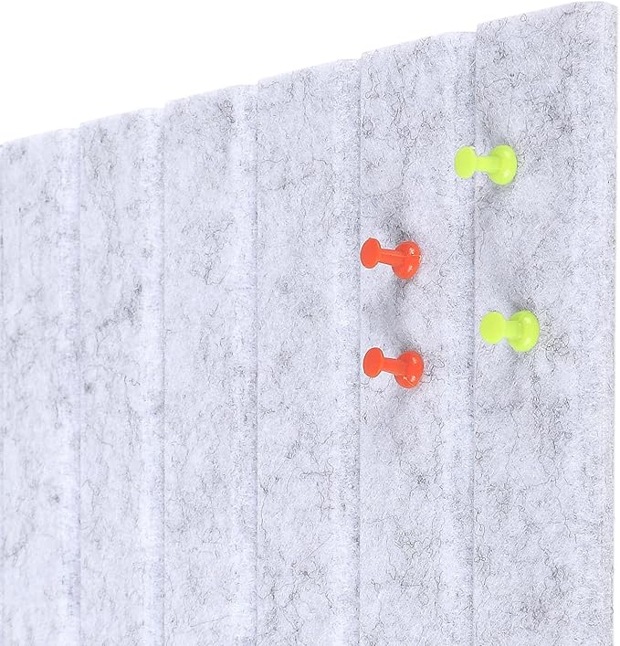 Large Felt Bulletin Board 47x47 Inch, 16pcs Peel and Stick Felt Wall Tiles Modern Push Pin Board for Wall Organization