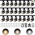 Dimmable 24-Pack GU10 Track Lighting Kit with Dedicated Dimmer, All-in-One Plug in 3CCT Ceiling Spotlights with 26.2FT Track Rails, Accent Lighting for Home, Store, Moblie Cart and Office