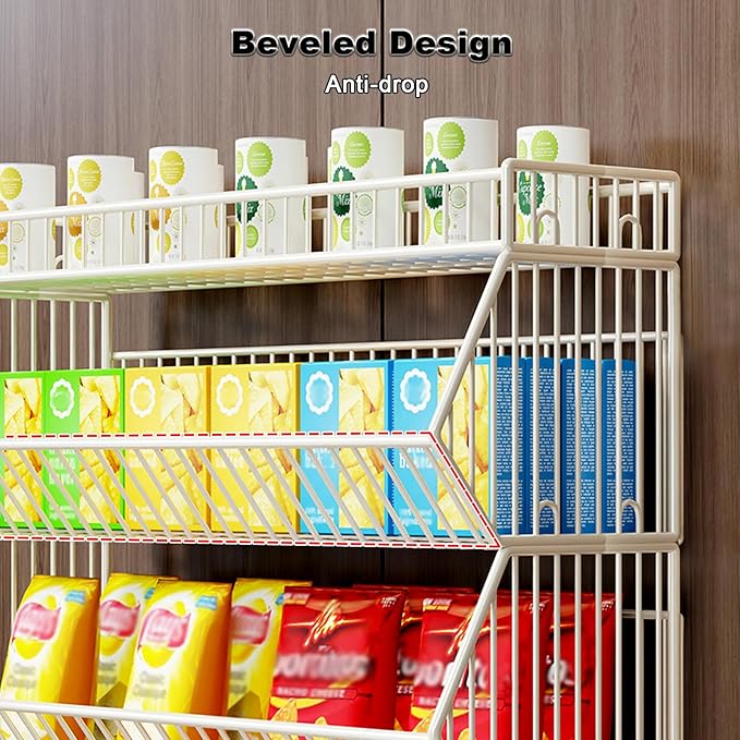 Commercial Supermarket Display Cart - 5-Tier Industrial Slanted Rolling Shelves Metal Storage Rack for Retail Store, Warehouse & Home Use, 110LBs/Tier Tool-Free Setup