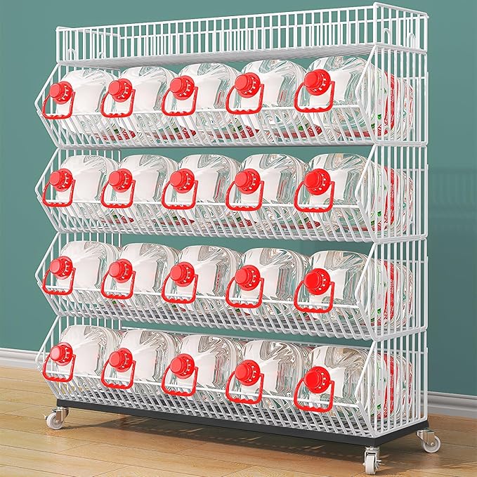 5-Tier Slanted Rolling Retail Display Rack with Locking Wheels | Heavy-Duty Metal Snack & Chip Display Stand for Grocery Stores, Supermarkets, Bakery | Space-Saving Store Organization Shelf