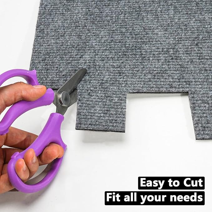 20Pcs Carpet Tiles Peel and Stick, Self Adhesive Carpet Floor Tile 12” x 12”, Light Grey Soft Padded Flooring Sticker, Home Decor for Bedroom Living Room Office, 20 sq ft per Box