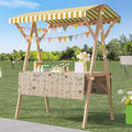 Outdoor Vendor Cart, Portable Cart with Canopy, Movable Stall Display Stand, Foldable Vending Stand Kiosk Display Trolley with Canopy, for Market, Street Food, Events(Yellow 5,120cm/47.2in)