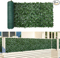 TANG 6'x12'FT Faux Ivy Privacy Fence Screen Roll- 2Pcs Artificial Leaf Fences Greenery with 130 GSM Mesh Panel,Outdoor Green Wall Chain Link Fence Covering for Balcony Backyard Patio, Ivy
