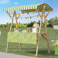 Outdoor Vendor Cart, Portable Cart with Canopy, Movable Stall Display Stand, Foldable Vending Stand Kiosk Display Trolley with Canopy, for Market, Street Food, Events(Green 7,120cm/47.2in)