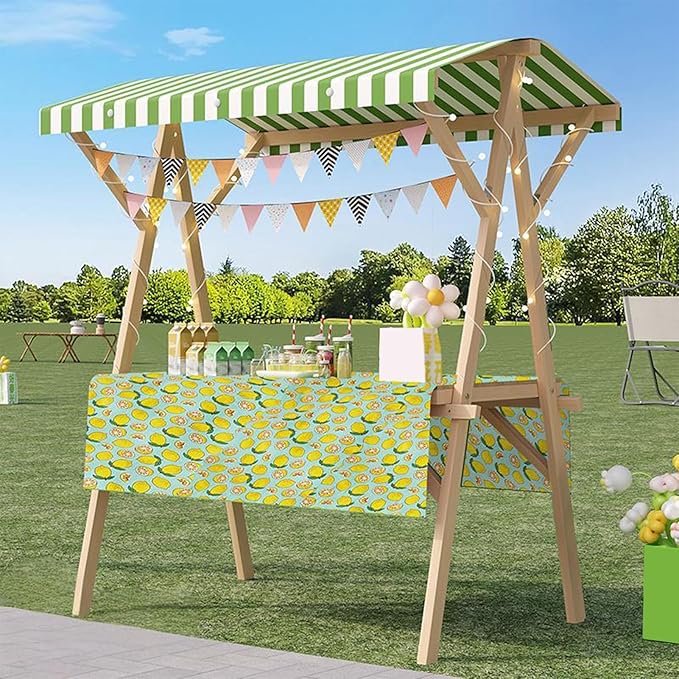 Outdoor Vendor Cart, Portable Cart with Canopy, Movable Stall Display Stand, Foldable Vending Stand Kiosk Display Trolley with Canopy, for Market, Street Food, Events(Green 7,120cm/47.2in)