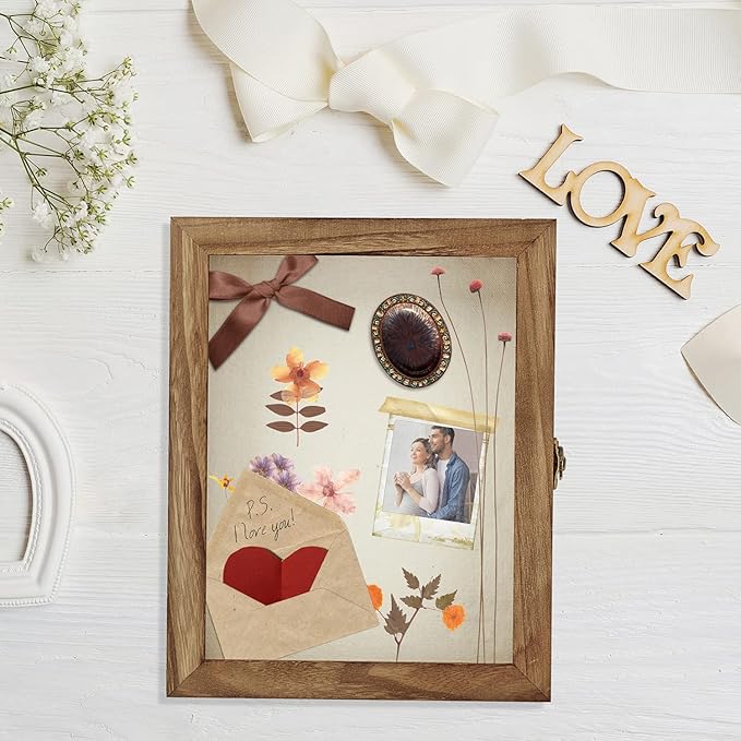 TJ.MOREE Shadow Box Display Case 11 x 14 Shadowbox Frame with Linen Back Memorabilia Bouquet Medals Photos Memory Box for Keepsakes