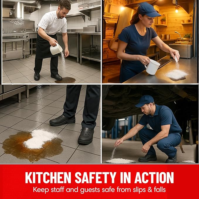 SHURFOOT 44lb Non-Slip Oil Absorbent - Provides Ice Traction & Vapor Suppression - Spill Control for Blood, Water & Oils - USDA Approved - Floor Dry Absorbent Odorless - Fire-Safe & Dustless