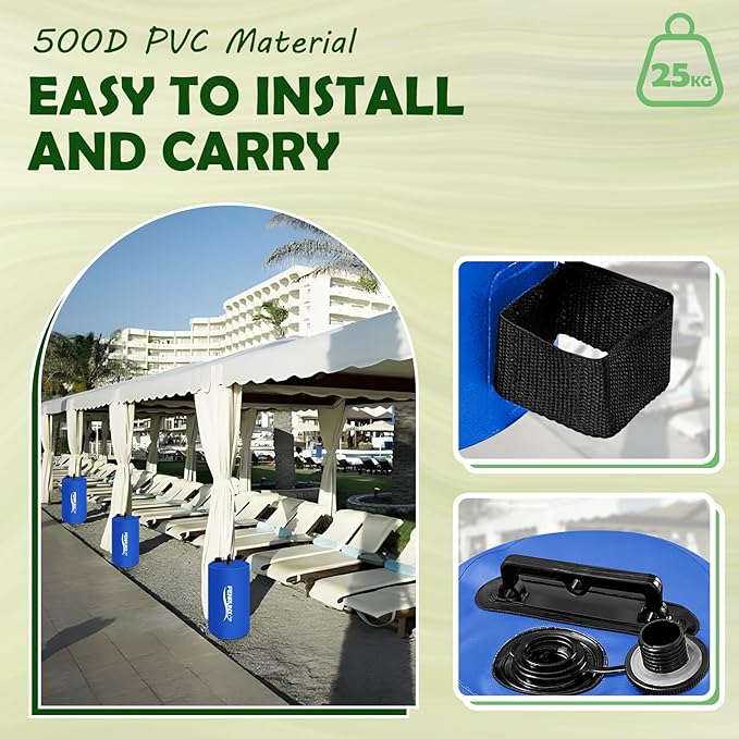 Canopy Water Weight Bag,220 LBS Heavy Duty Tent Weights Set of 4 Leg Weights for Pop Up Canopy,Tent,Gazebo,Carport,Blue