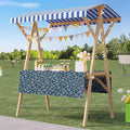 Outdoor Vendor Cart, Portable Cart with Canopy, Movable Stall Display Stand, Foldable Vending Stand Kiosk Display Trolley with Canopy, for Market, Street Food, Events(Blue 3,120cm/47.2in)
