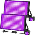 200W LED Black Lights IP66 Waterproof Black Light Outdoor with 10ft Plug+Switch, Flood Blacklight for Halloween Glow in The Dark Party Stage Light Neon Glow Birthday 2 Pack