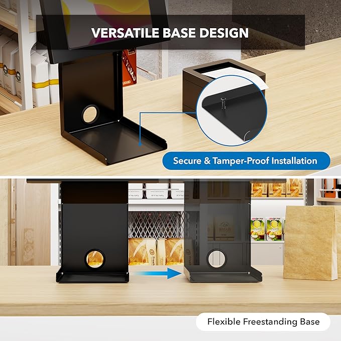 Mount-It! iPad Kiosk Stand with Printer Shelf – Locking Anti-Theft Tablet Enclosure for POS, Retail & Business – Rotating & Tilting Secure Checkout Stand for iPad 7-10, Air & Pro