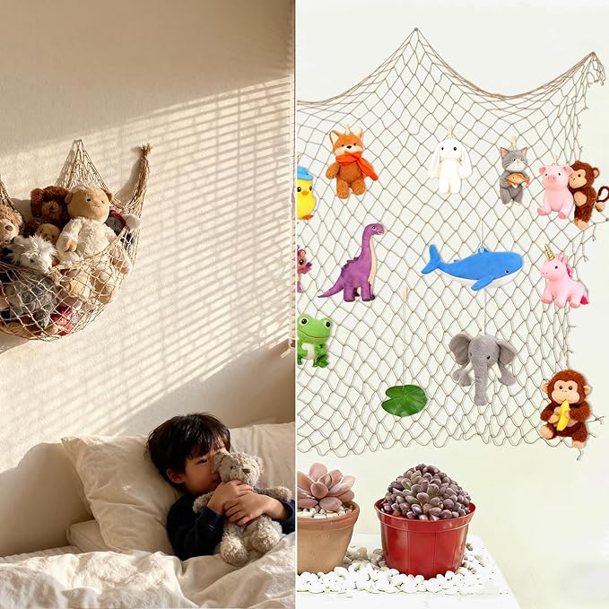 Decorative Fishing Net 80x40 Inch, Patioland Large Caramel Picture Fish Net, Wall Photo Hanging Fishnet for Nautical Mermaid Pirate Ocean Themed Hawaii Beach Under The Sea Party Decorations (1 Pack)